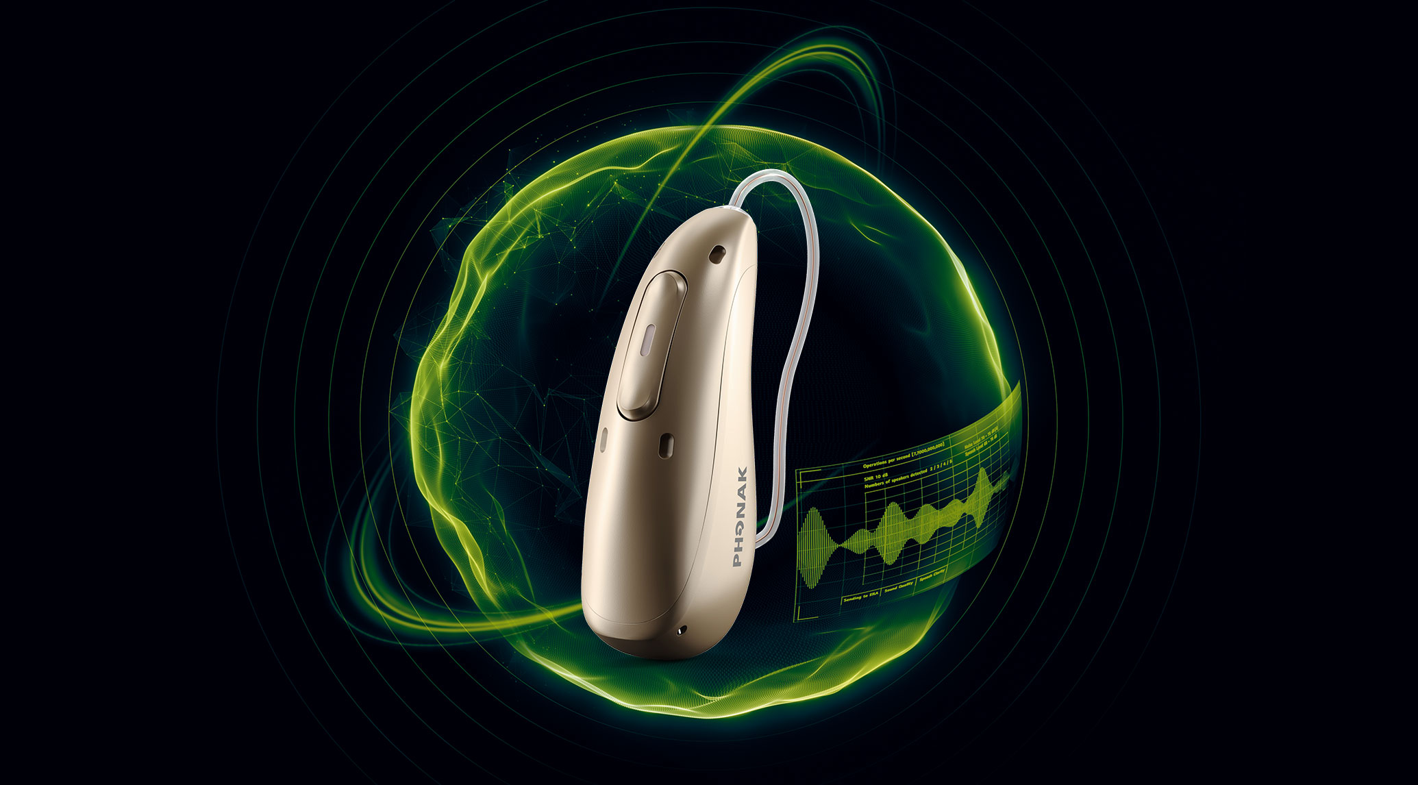 Innovatives Phonak Audeo Sphere Hörgerät mit modernster Audiotechnologie, entwickelt für ein verbessertes Hörerlebnis. Jetzt entdecken bei Audimus.eu.